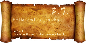 Prikosovits Toszka névjegykártya